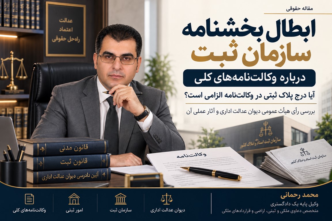 وکالتنامه بدون پلاک ثبتی