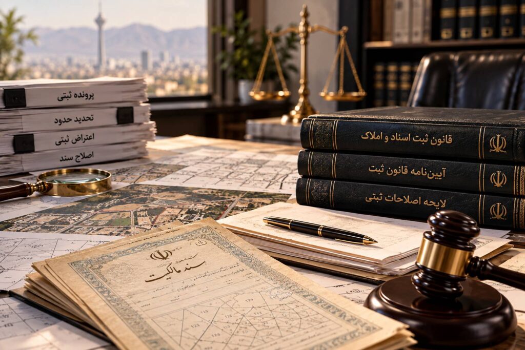 بررسی سند مالکیت، پرونده ثبتی، تحدید حدود و سوابق ثبتی ملک
