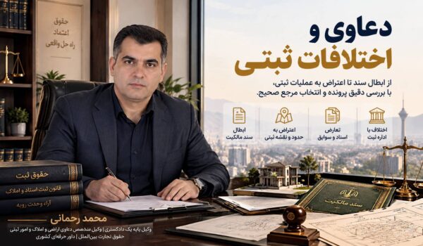 محمد رحمانی وکیل دعاوی و اختلافات ثبتی و امور املاک