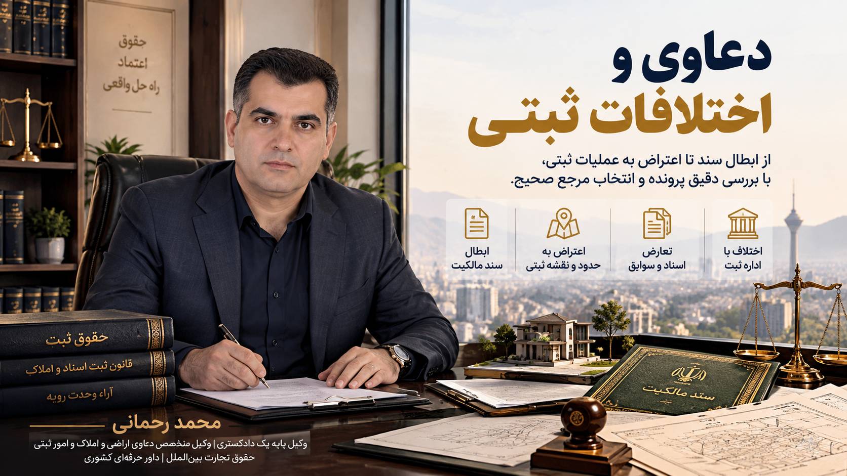 محمد رحمانی وکیل دعاوی و اختلافات ثبتی و امور املاک